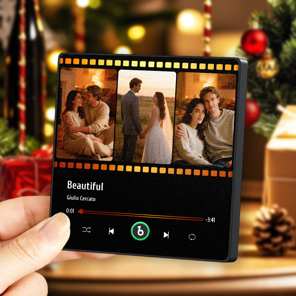 Christmas Gifts Custom Music Fridge Magnet Music Album Fridge Magnet Photo Music Wall Photo Sticker Music Movement That Can Be Played Gift Idea - MyFaceSocksAU