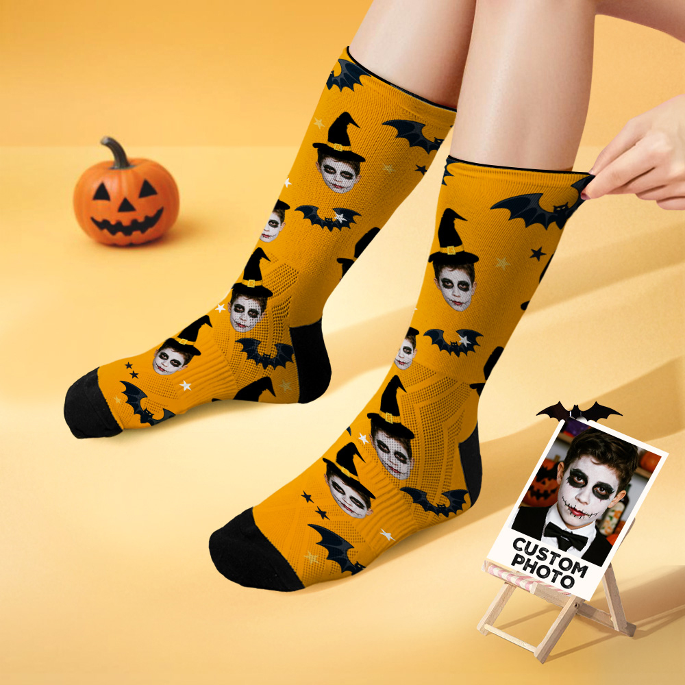 Funny Halloween Gift Personalized Photo Socks with Face Print - MyFaceSocksAU
