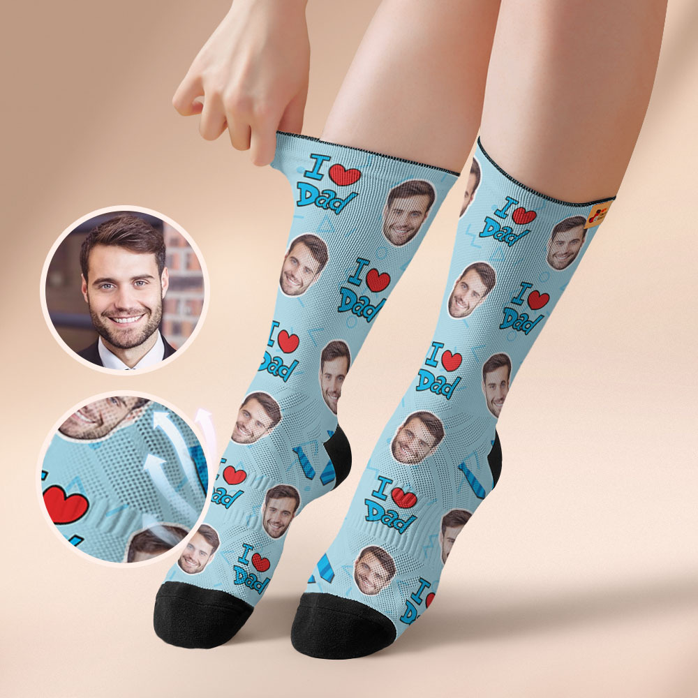 Custom Best Dad Ever Photo Print Socks Colorful  Dad Socks Personalized Custom Design Best Fathers Day Gift - MyFaceSocksAU