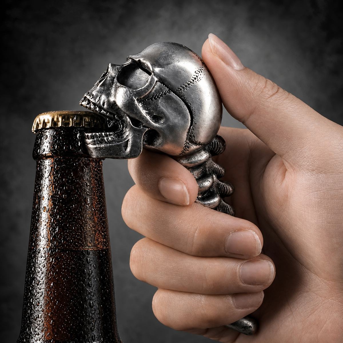 Skull Bottle Opener for Halloween Gifts – Heavy Duty Alloy Beer Bottle Opener with Spine Design, Perfect for Men, Party Decor & Bar Accessories - MyFaceSocksAU