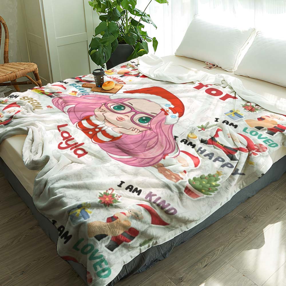 Custom Cartoon Character Blanket Creative Christmas Blanket Gift for Kids - MyFaceSocksAU
