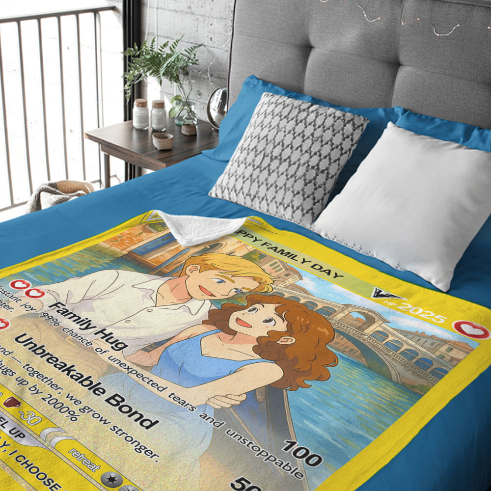 Custom Poke Card Blanket Personalized Game Card Blanket Anniversary Gift - MyFaceSocksAU
