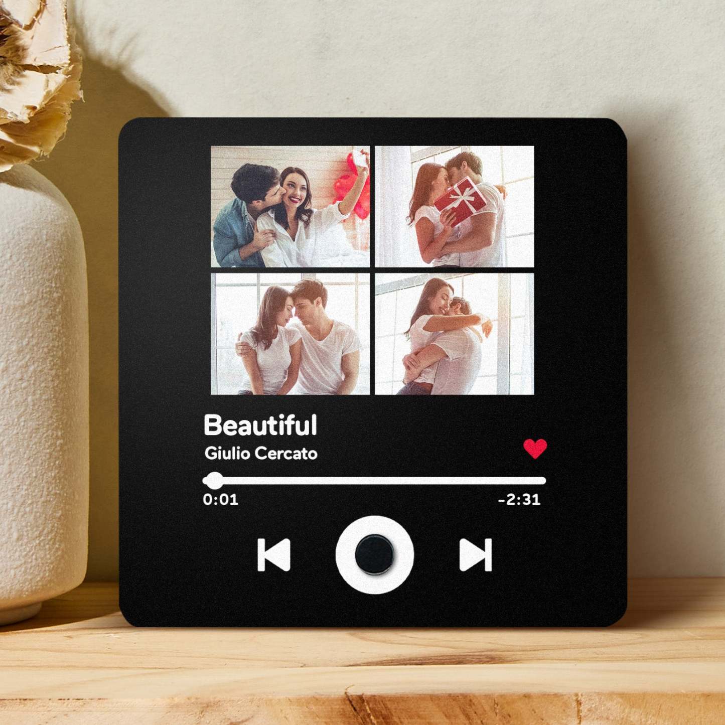 Customized Music Fridge Magnet Personalised Multiple Photo Fridge Magnet Can Play Songs - MyFaceSocksAU