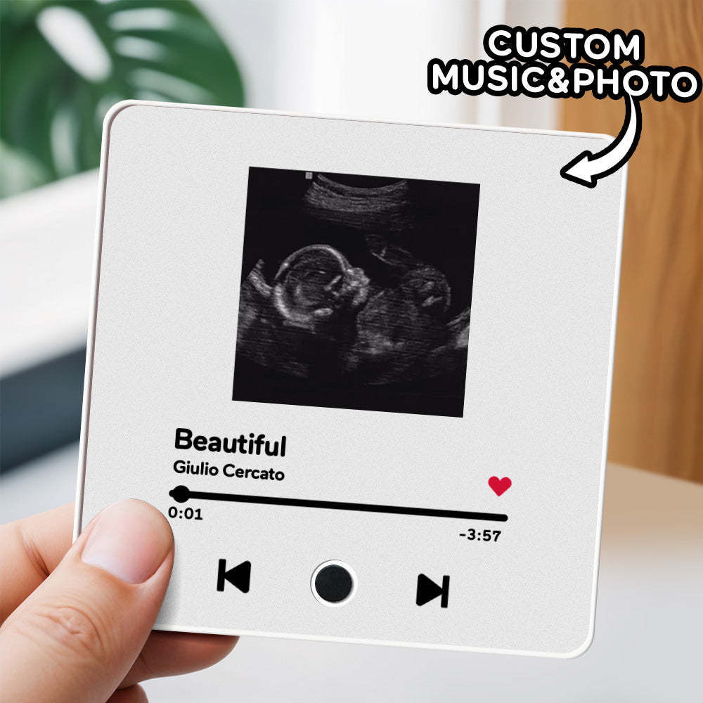 Personalized Photo Album Fridge Magnet Music Wall Photo Sticker Music Movement That Can Be Played Without Cell Phone Music Fridge Magnet Pro Recording of neonatal ultrasound - MyFaceSocksAU