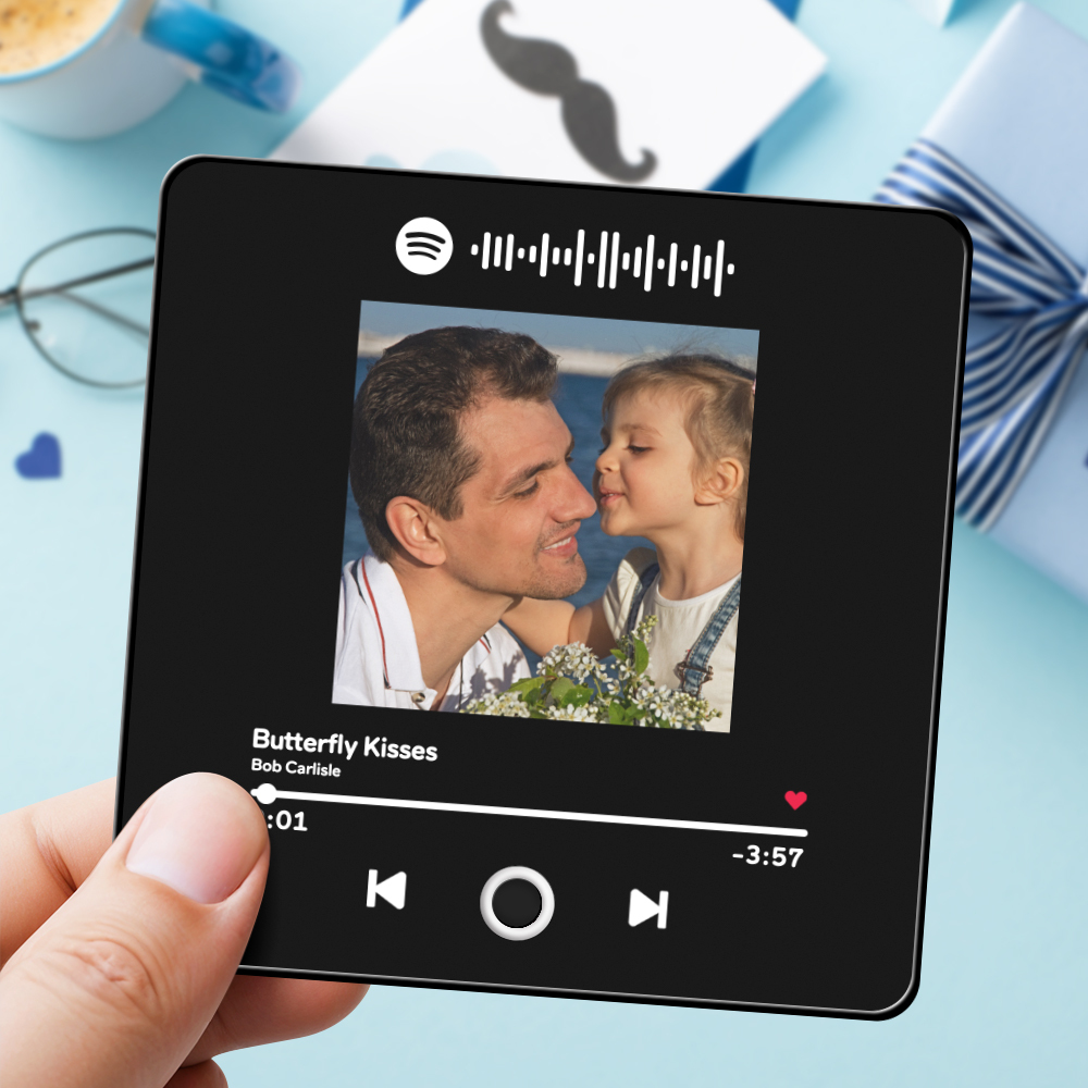 Father's Day Personalized Photo Album Fridge Magnet Music Wall Photo Sticker Music Movement That Can Be Played Without Cell Phone Music Fridge Magnet Pro Can Play Songs - MyFaceSocksAU