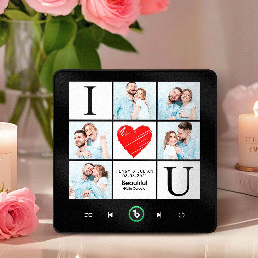 Personalized Music Fridge Magnet I Love You Date and Name Music Album Fridge Magnet Photo Music Wall Photo Sticker Music Movement That Can Be Played Gift Idea - MyFaceSocksAU