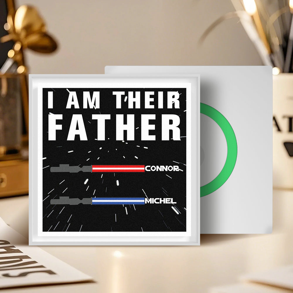 Personalized  I AM THEIR FATHER Light Saber Music Fridge Magnet Gift for Father - MyFaceSocksAU