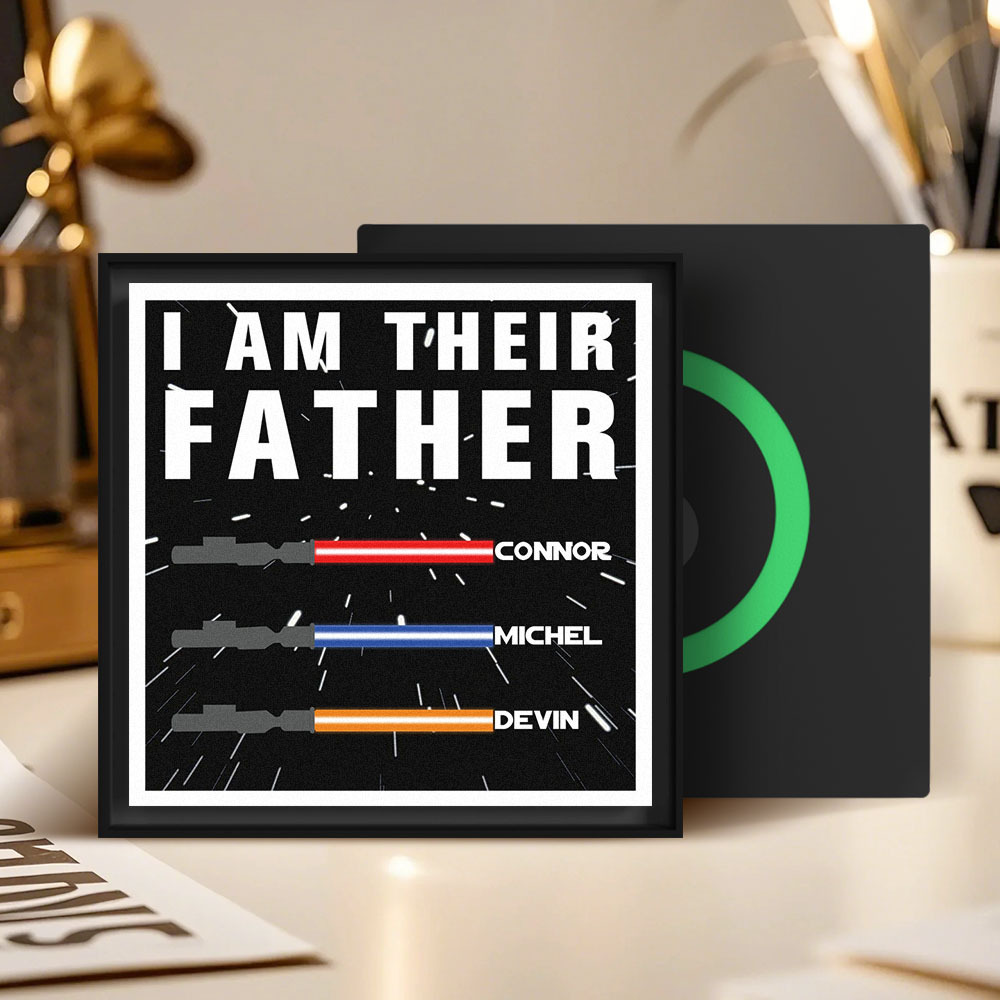 Personalized  I AM THEIR FATHER Light Saber Music Fridge Magnet Gift for Father - MyFaceSocksAU