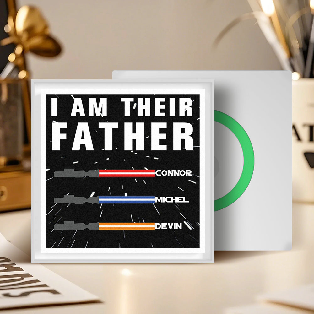 Personalized  I AM THEIR FATHER Light Saber Music Fridge Magnet Gift for Father - MyFaceSocksAU
