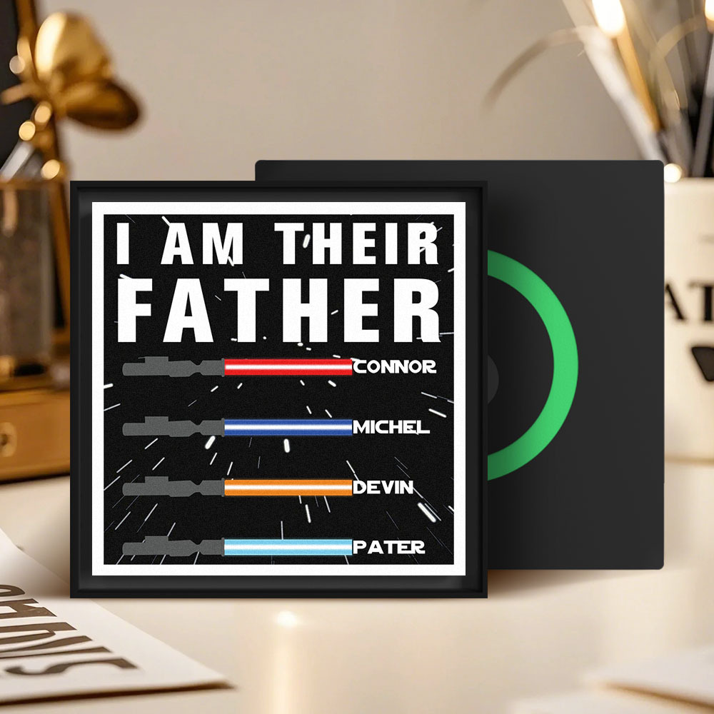 Personalized  I AM THEIR FATHER Light Saber Music Fridge Magnet Gift for Father - MyFaceSocksAU