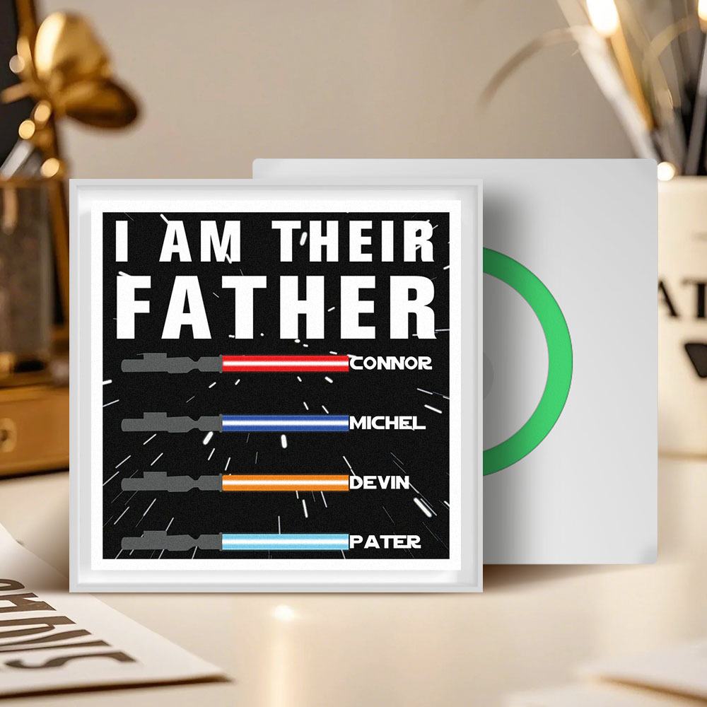Personalized  I AM THEIR FATHER Light Saber Music Fridge Magnet Gift for Father - MyFaceSocksAU