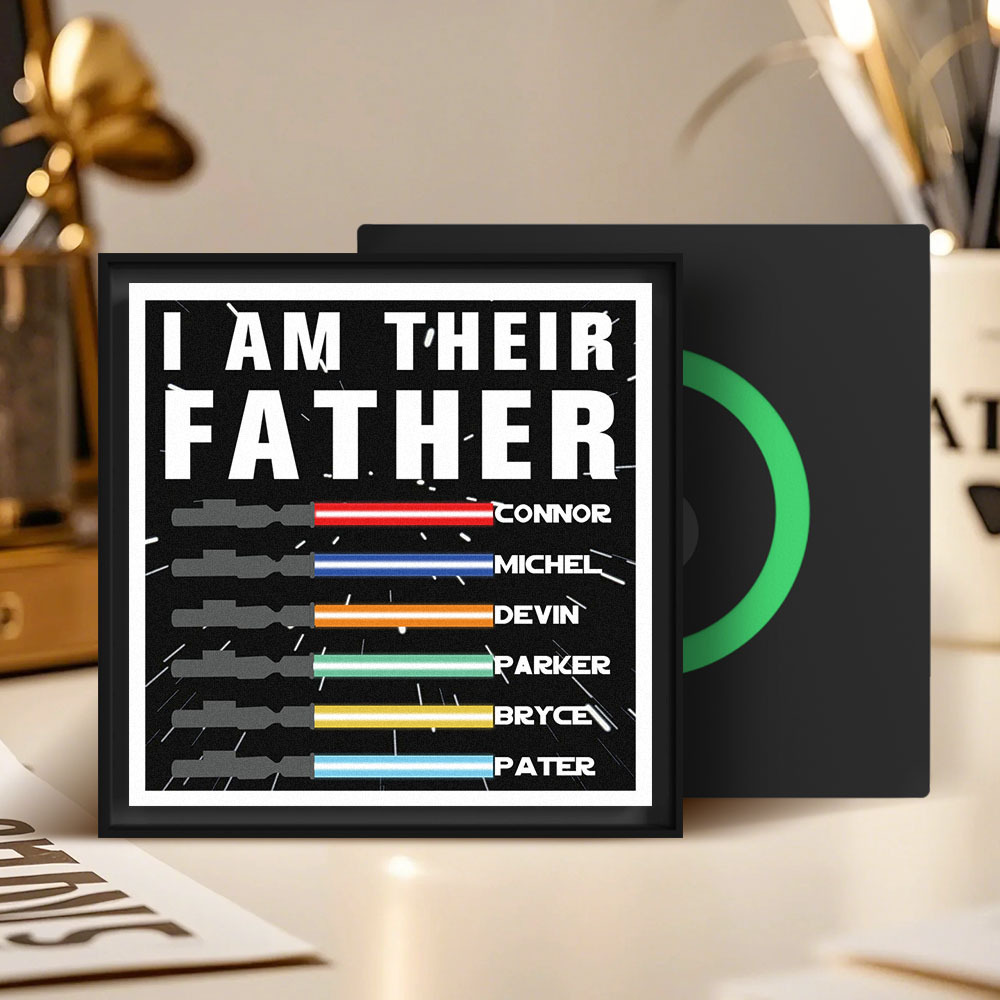 Personalized  I AM THEIR FATHER Light Saber Music Fridge Magnet Gift for Father - MyFaceSocksAU