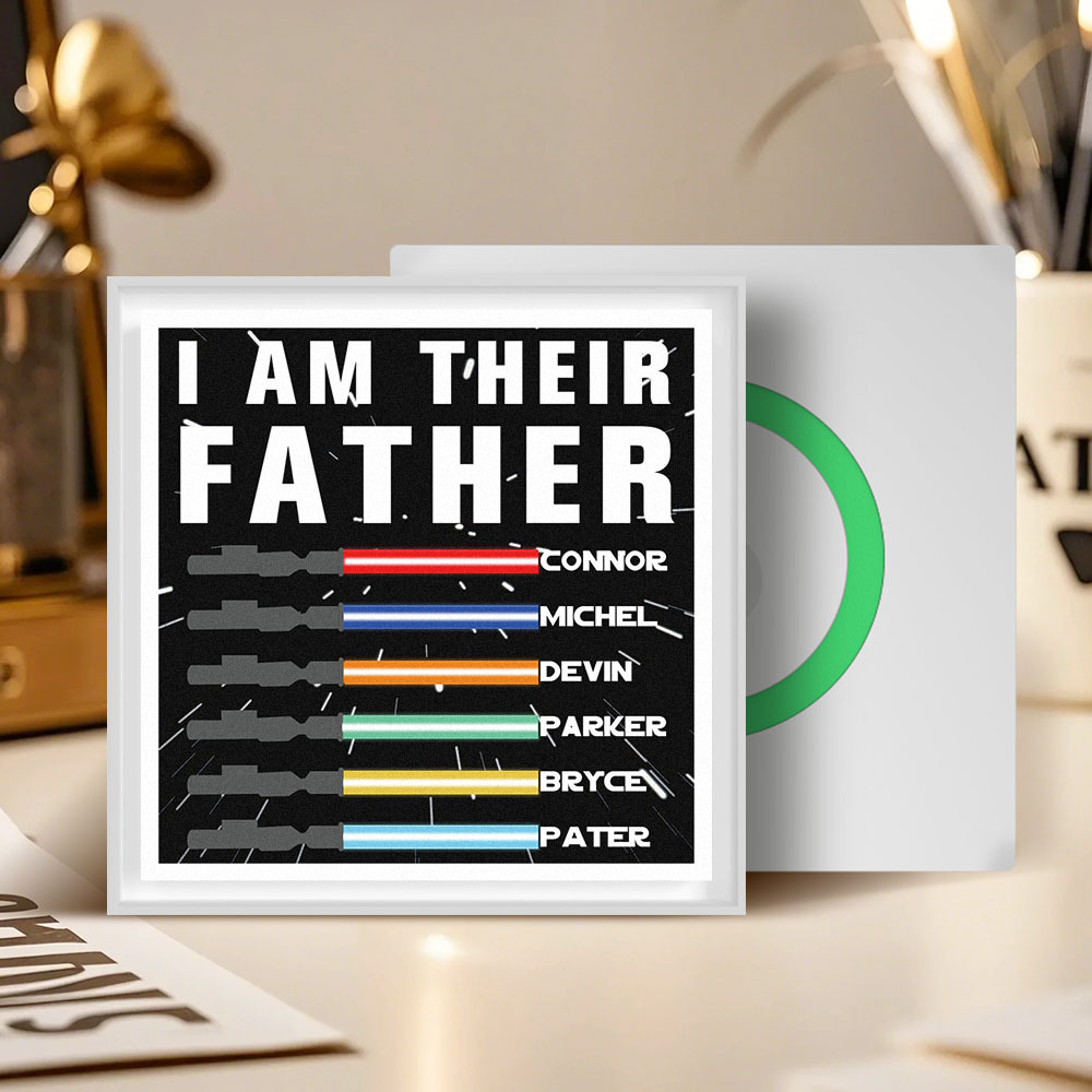 Personalized  I AM THEIR FATHER Light Saber Music Fridge Magnet Gift for Father - MyFaceSocksAU
