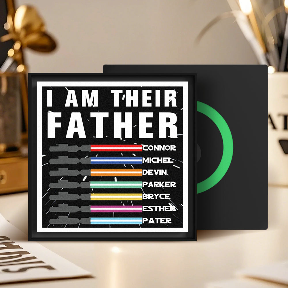 Personalized  I AM THEIR FATHER Light Saber Music Fridge Magnet Gift for Father - MyFaceSocksAU