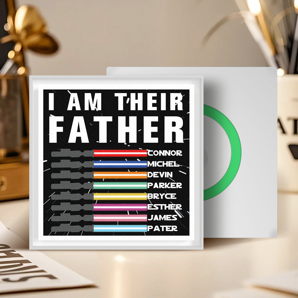 Personalized  I AM THEIR FATHER Light Saber Music Fridge Magnet Gift for Father - MyFaceSocksAU