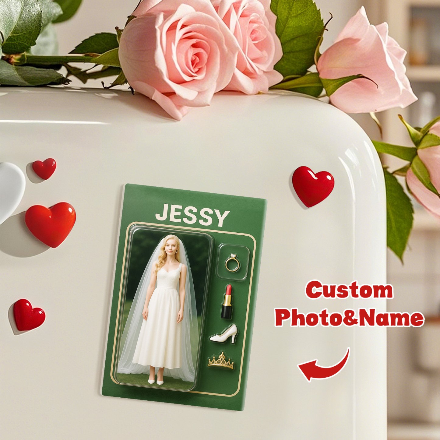 Full Body Custom 3D Effect Action Figure Pack Packaging Toy Box Style Art Gift Personalized Acrylic Fridge Magnets Couple's Gifts Wedding Gifts - MyFaceSocksAU