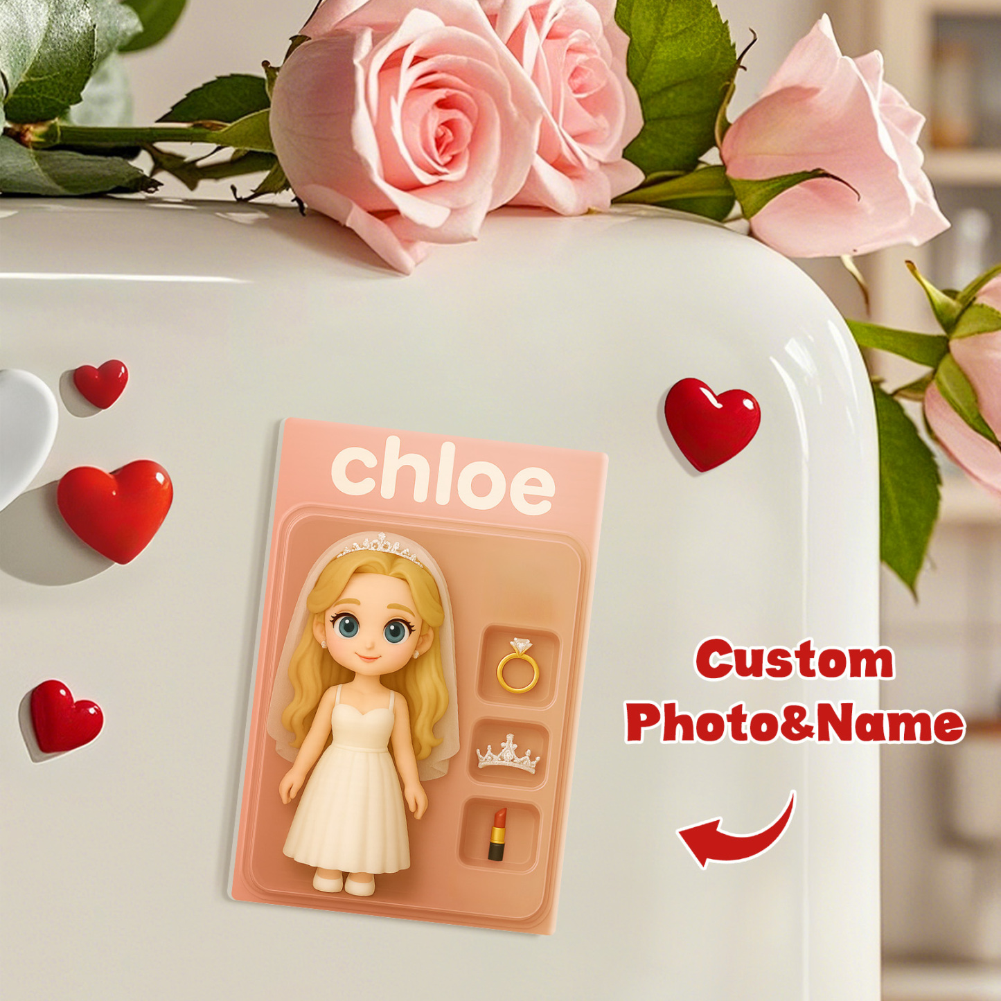 Full Body Custom 3D Effect Action Figure Pack Packaging Toy Box Style Art Gift Personalized Acrylic Fridge Magnets Couple's Gifts Wedding Gifts - MyFaceSocksAU