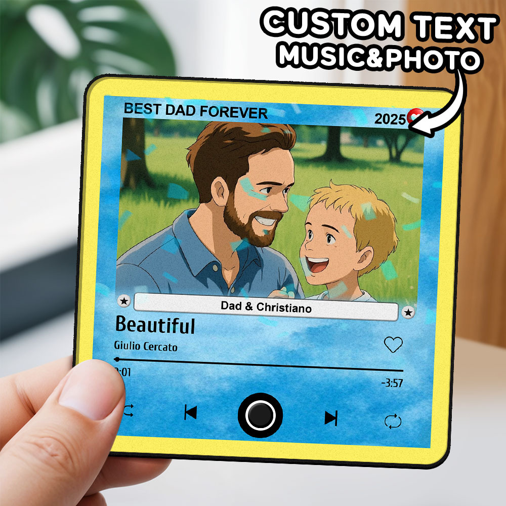 Custom Cartoon Photo Fridge Magnet Music Can Be Played Without Cell Phone Music Photo Fridge Magnet for Lover - MyFaceSocksAU