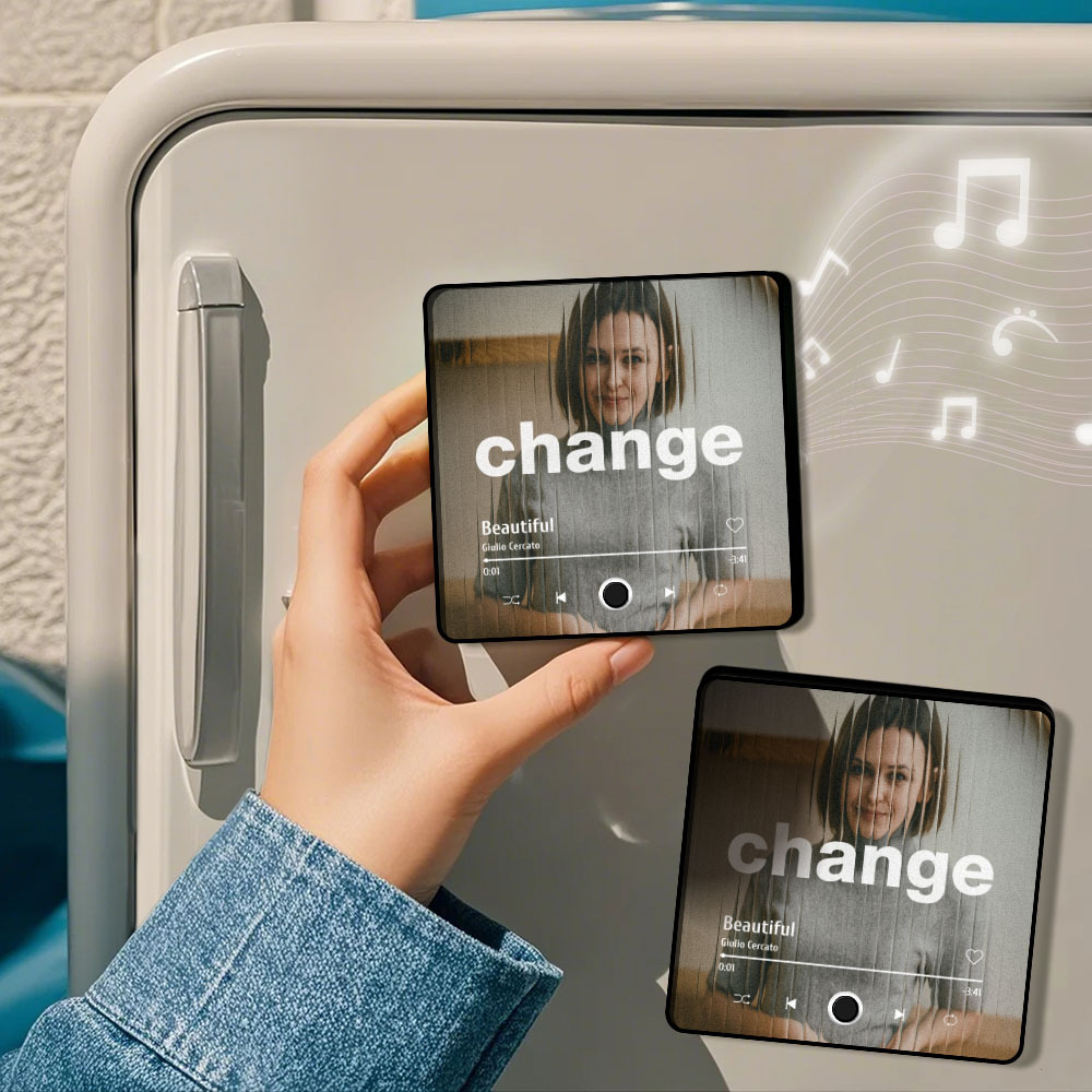 Custom Music Cartoon Portrait Figurine Young & Elderly Style Fridge Magnet Music Can Be Played Without Cell Phone Music Cartoon Poster Fridge Magnet - MyFaceSocksAU