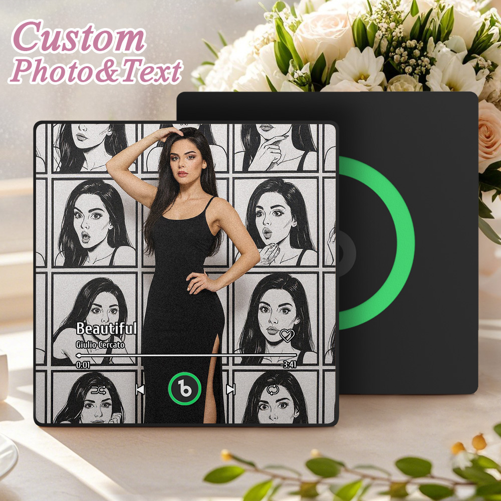 Custom Cartoon Glass Refraction Cartoon Portrait Style Fridge Magnet Music Can Be Played Without Cell Phone Music Cartoon Poster Bluetooth Fridge Magnet - MyFaceSocksAU