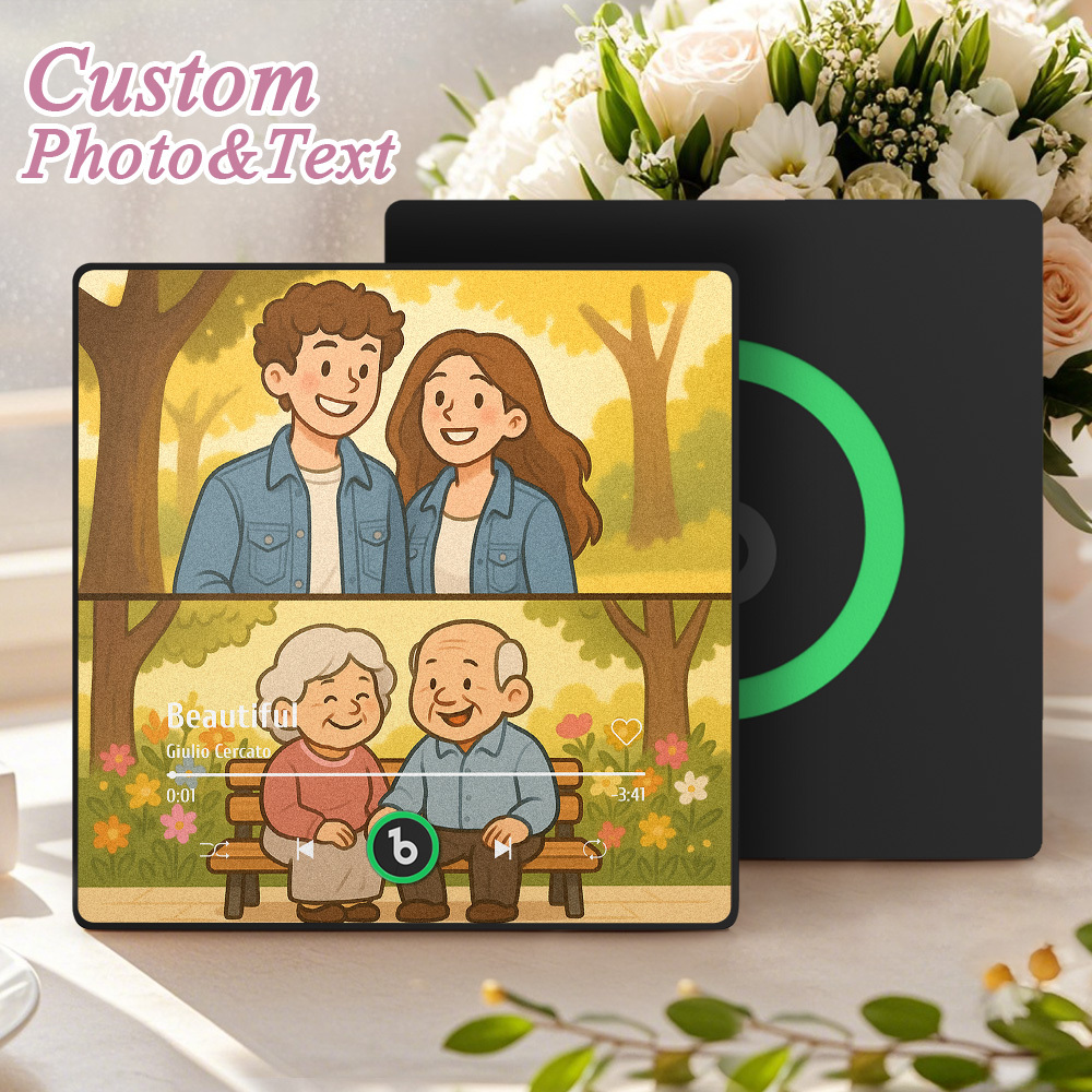 Custom Cartoon Glass Refraction Cartoon Portrait Style Fridge Magnet Music Can Be Played Without Cell Phone Music Cartoon Poster Bluetooth Fridge Magnet - MyFaceSocksAU