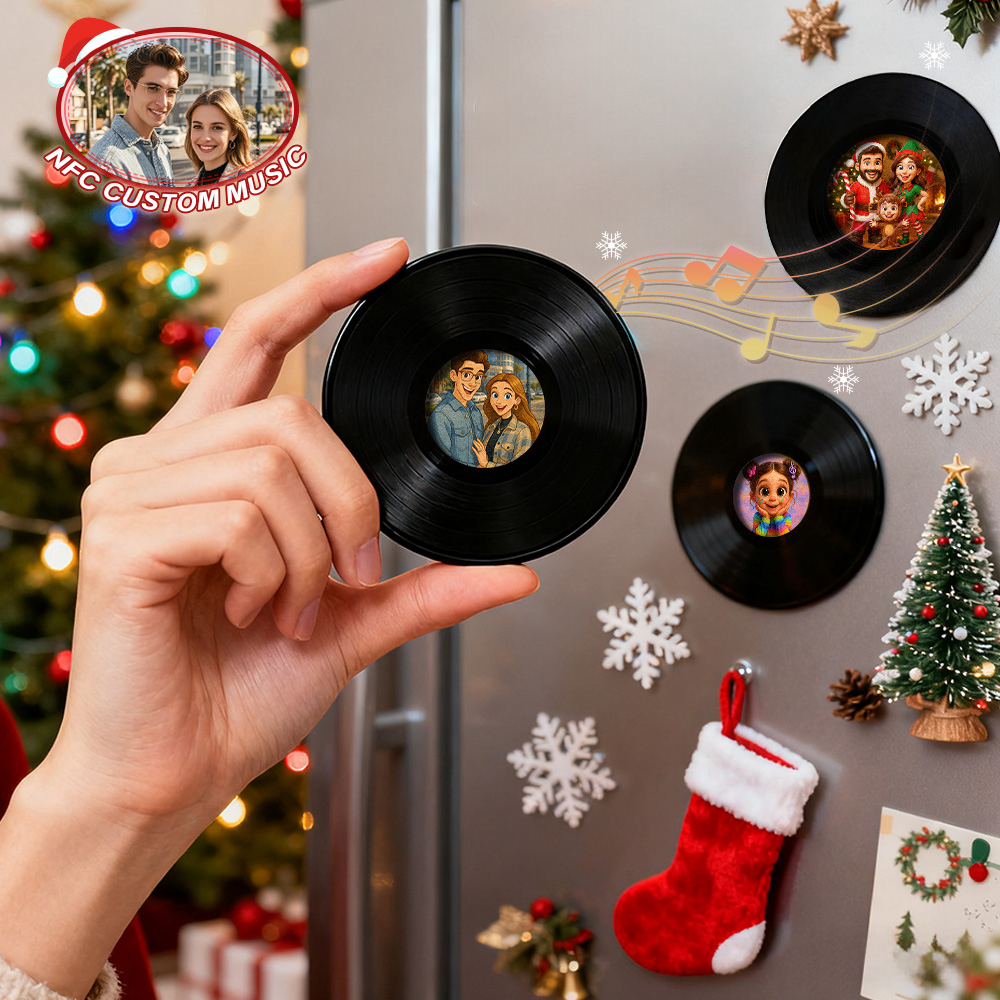 Christmas NFC Music Acrylic Fridge Magnet Custom Music Song Fridge Magnet Personalized Music Fridge Magnet Can Play Songs - MyFaceSocksAU