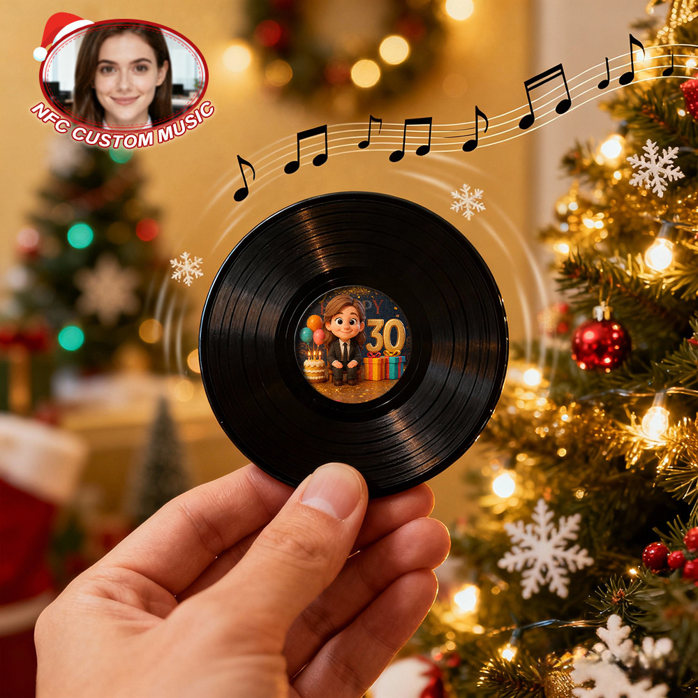 Christmas NFC Music Acrylic Fridge Magnet Custom Music Song Fridge Magnet Personalized Music Fridge Magnet Can Play Songs - MyFaceSocksAU