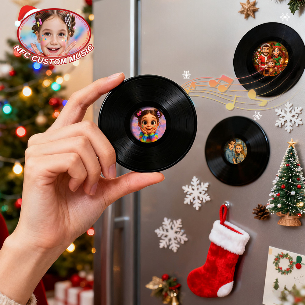 Christmas NFC Music Acrylic Fridge Magnet Custom Music Song Fridge Magnet Personalized Music Fridge Magnet Can Play Songs - MyFaceSocksAU