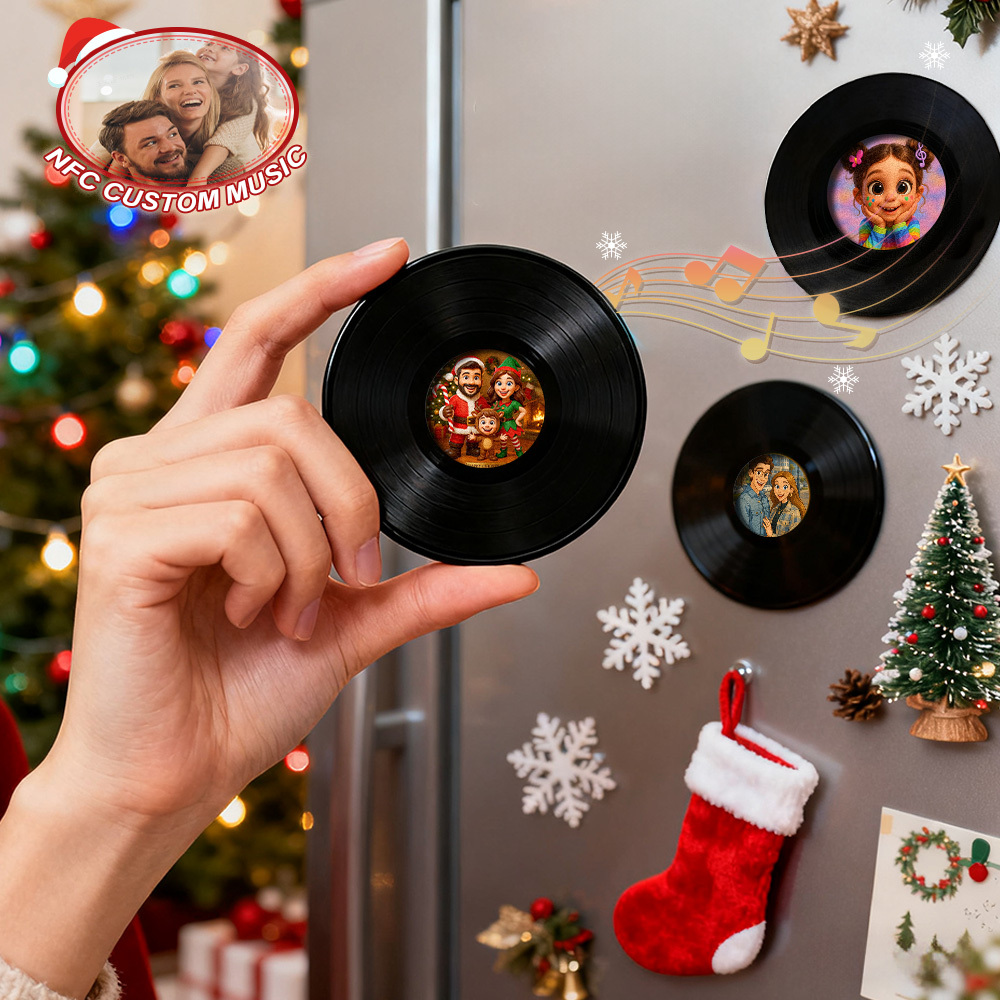 Christmas NFC Music Acrylic Fridge Magnet Custom Music Song Fridge Magnet Personalized Music Fridge Magnet Can Play Songs - MyFaceSocksAU