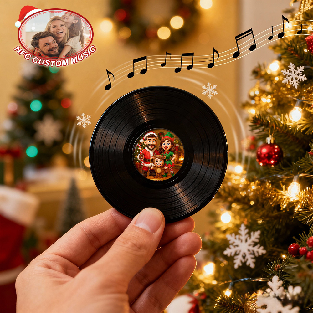 Christmas NFC Music Acrylic Fridge Magnet Custom Music Song Fridge Magnet Personalized Music Fridge Magnet Can Play Songs - MyFaceSocksAU