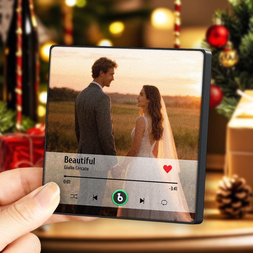 Christmas Gifts Custom Music Fridge Magnet Music Album Fridge Magnet Photo Music Wall Photo Sticker Music Movement That Can Be Played Gift Idea - MyFaceSocksAU