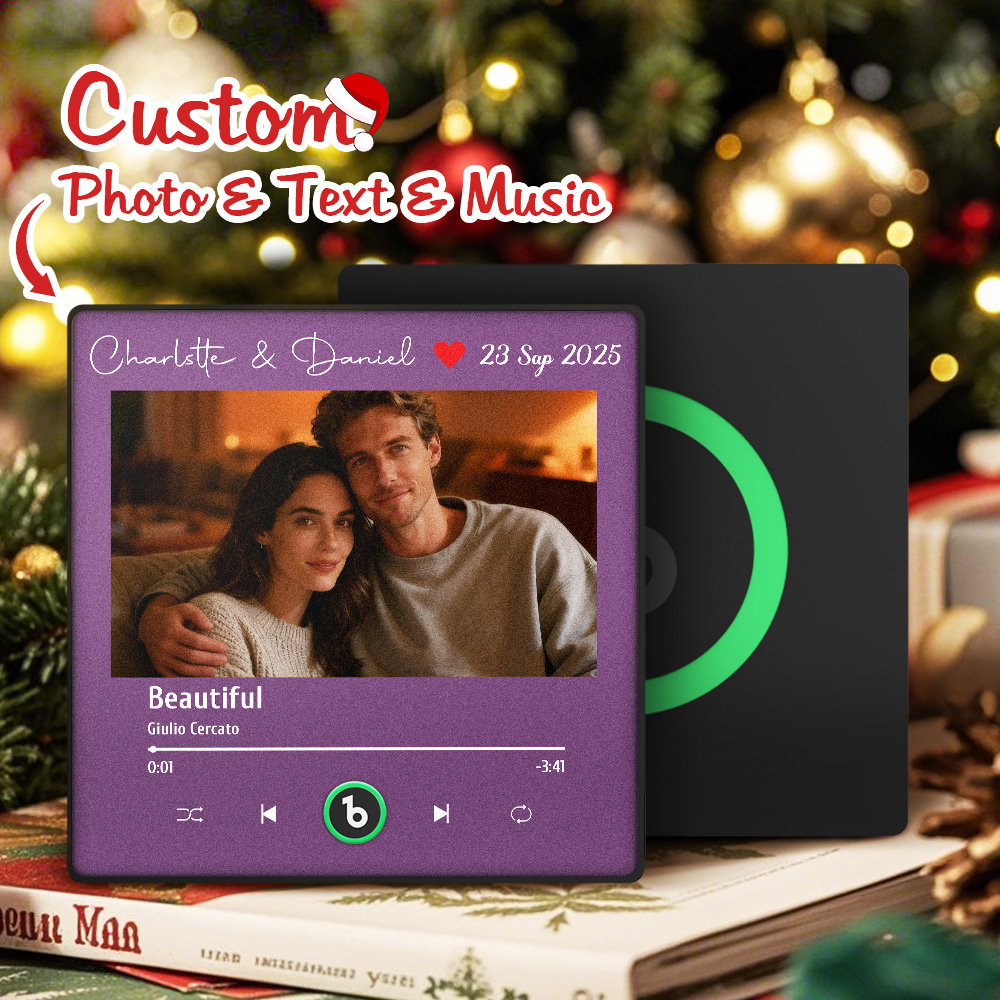 Christmas Gifts Custom Music Fridge Magnet Music Album Fridge Magnet Photo Music Wall Photo Sticker Music Movement That Can Be Played Gift Idea - MyFaceSocksAU