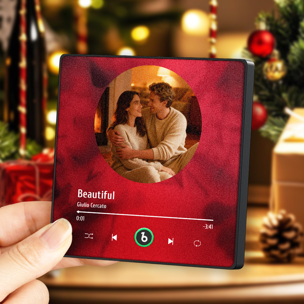 Christmas Gifts Custom Music Fridge Magnet Music Album Fridge Magnet Photo Music Wall Photo Sticker Music Movement That Can Be Played Gift Idea - MyFaceSocksAU