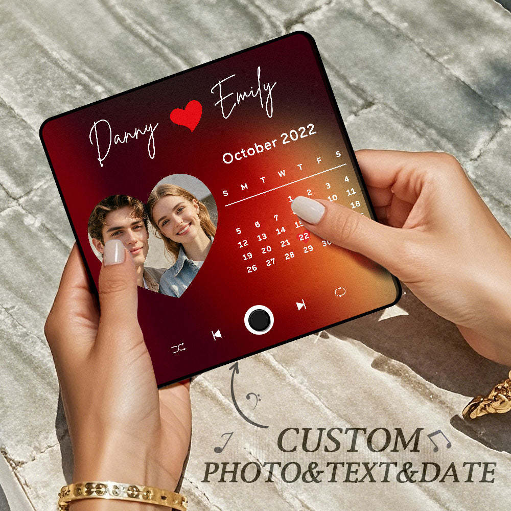 Custom Photo Album Music Fridge Magnet Heart Photo Custom Phone Music Fridge Magnet Pro Valentine Gift For Couple-MyFaceSocksAu