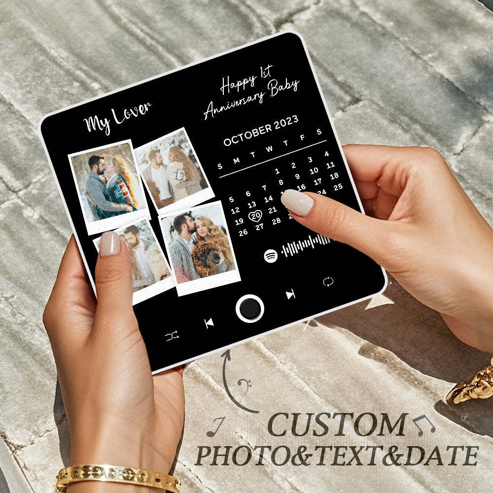 Custom Photo Album Music Fridge Magnet Heart Photo Custom Phone Music Fridge Magnet Pro Valentine Gift For Couple-MyFaceSocksAu
