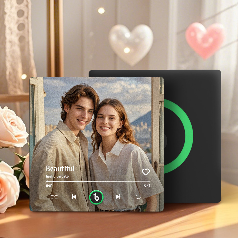 Custom Music Fridge Magnet Colorful Frame Album Fridge Magnet Music Wall Photo Sticker Music Movement That Can Be Played Valentine Gift for Couple - MyFaceSocksAU