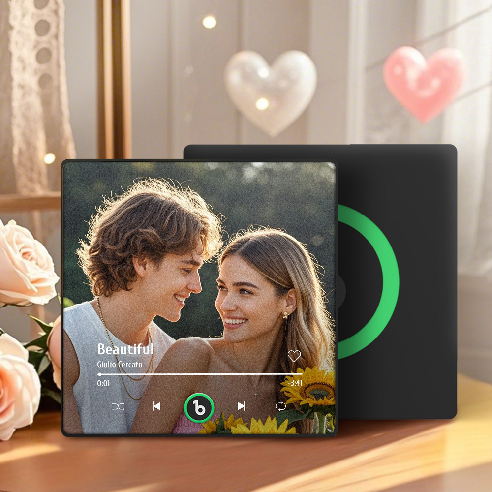 Custom Music Fridge Magnet Colorful Frame Album Fridge Magnet Music Wall Photo Sticker Music Movement That Can Be Played Valentine Gift for Couple - MyFaceSocksAU