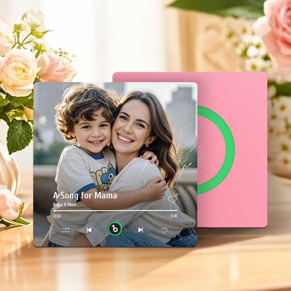 Father's Day Custom Music Fridge Magnet Gift Colorful Frame Album Fridge Magnet Music Wall Photo Sticker Music Movement That Can Be Played Gift - MyFaceSocksAU