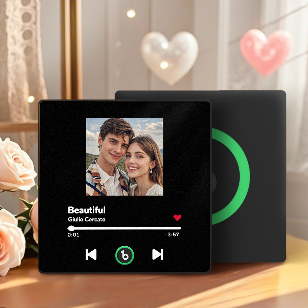 Custom Music Fridge Magnet Colorful Frame Album Fridge Magnet Music Wall Photo Sticker Music Movement That Can Be Played Valentine Gift for Couple - MyFaceSocksAU