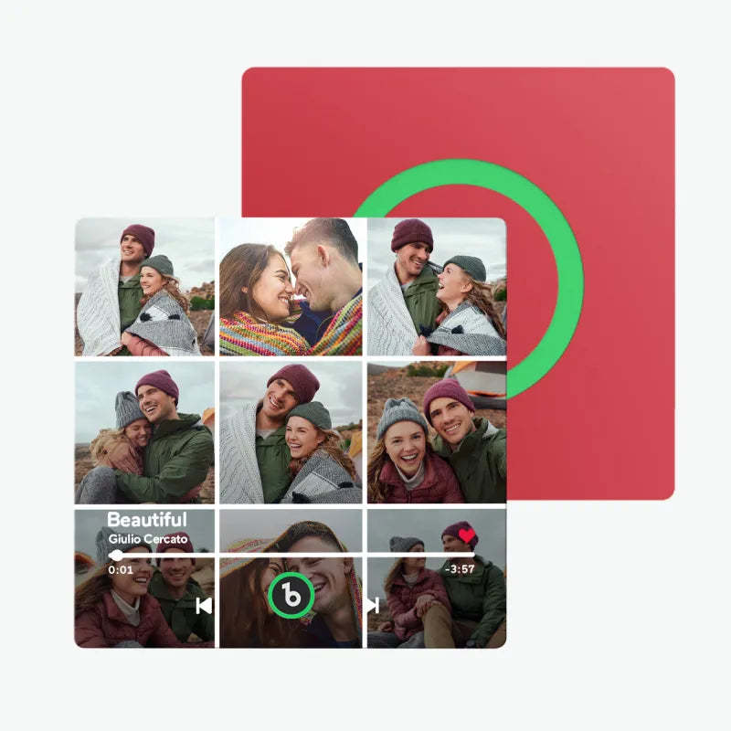 Custom Music Fridge Magnet Colorful Frame Album Fridge Magnet Music Wall Photo Sticker Music Movement That Can Be Played Valentine Gift for Couple - MyFaceSocksAU