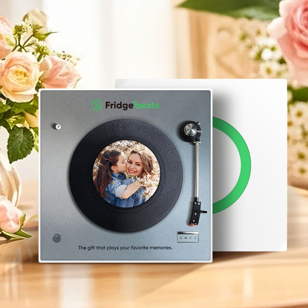 Father's Day Gift Custom Music & Photo Fridge Magnet Can Customize 1-6 Vinyl and Songs - MyFaceSocksAU