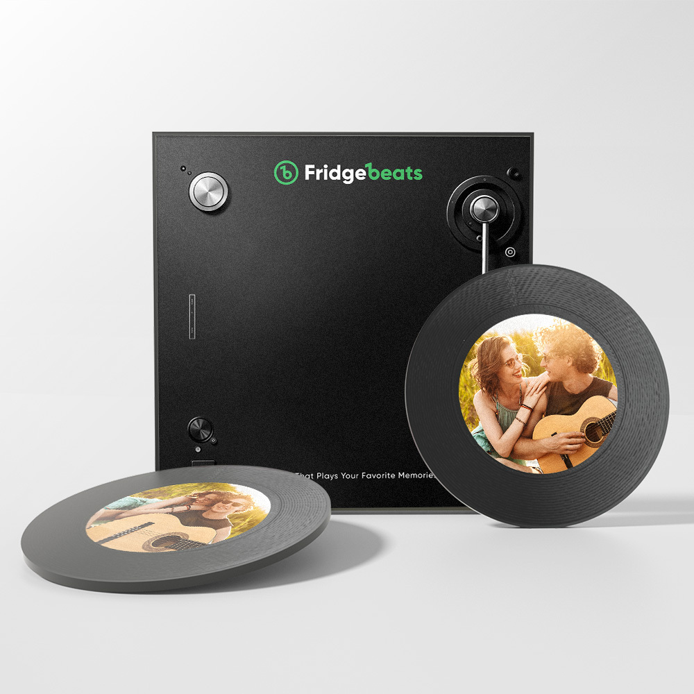 Father's Day Gift Custom Music & Photo Fridge Magnet Can Customize 1-6 Vinyl and Songs - MyFaceSocksAU