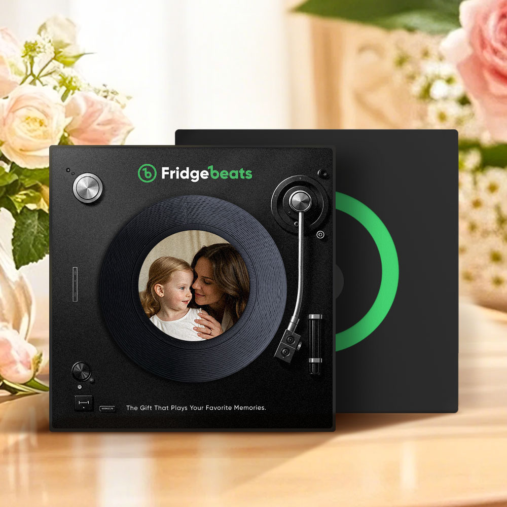 Father's Day Gift Custom Music & Photo Fridge Magnet Can Customize 1-6 Vinyl and Songs - MyFaceSocksAU
