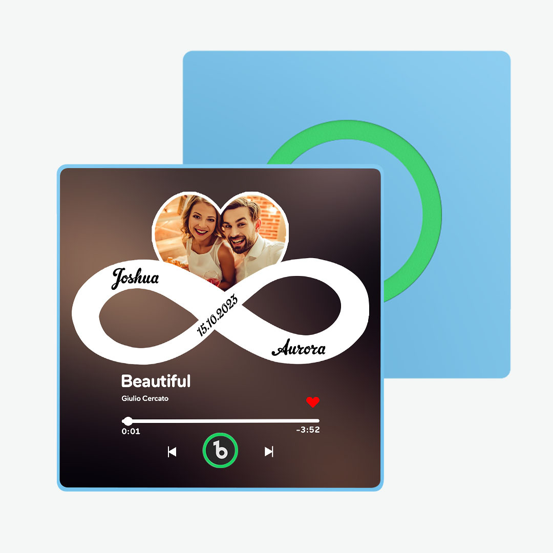 Custom Music Fridge Magnet with Colorful Frame Personalized Album Infinite Love Fridge Magnet That Can Be Played Song Ideal Gift for Couple-MyFaceSocksAu