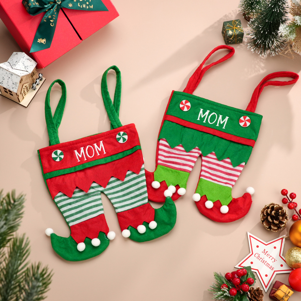 Custom Name Christmas Gifts Stocking Jingle Bell Elf Pants Personalized Stocking for family - MyFaceSocksAU