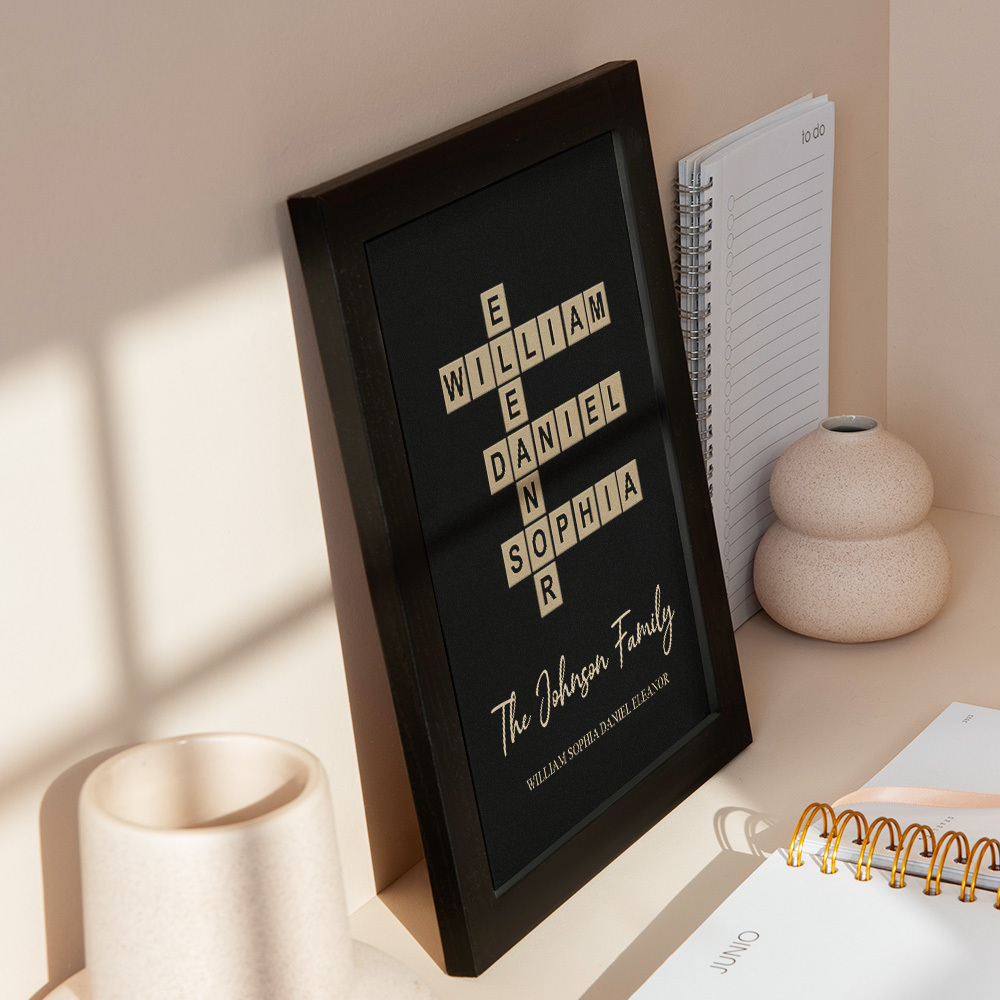 Custom Wooden Frame with Your Text Custom Word Family Names Best Gift - MyFaceSocksAU