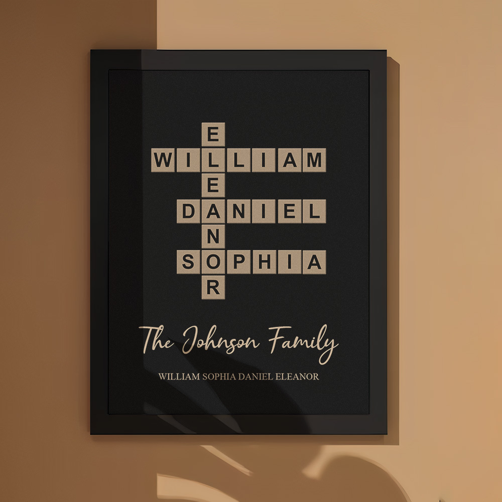 Custom Wooden Frame with Your Text Custom Word Family Names Best Gift - MyFaceSocksAU