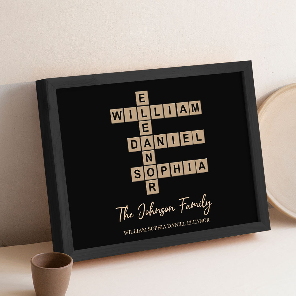 Custom Wooden Frame with Your Text Custom Word Family Names Best Gift - MyFaceSocksAU