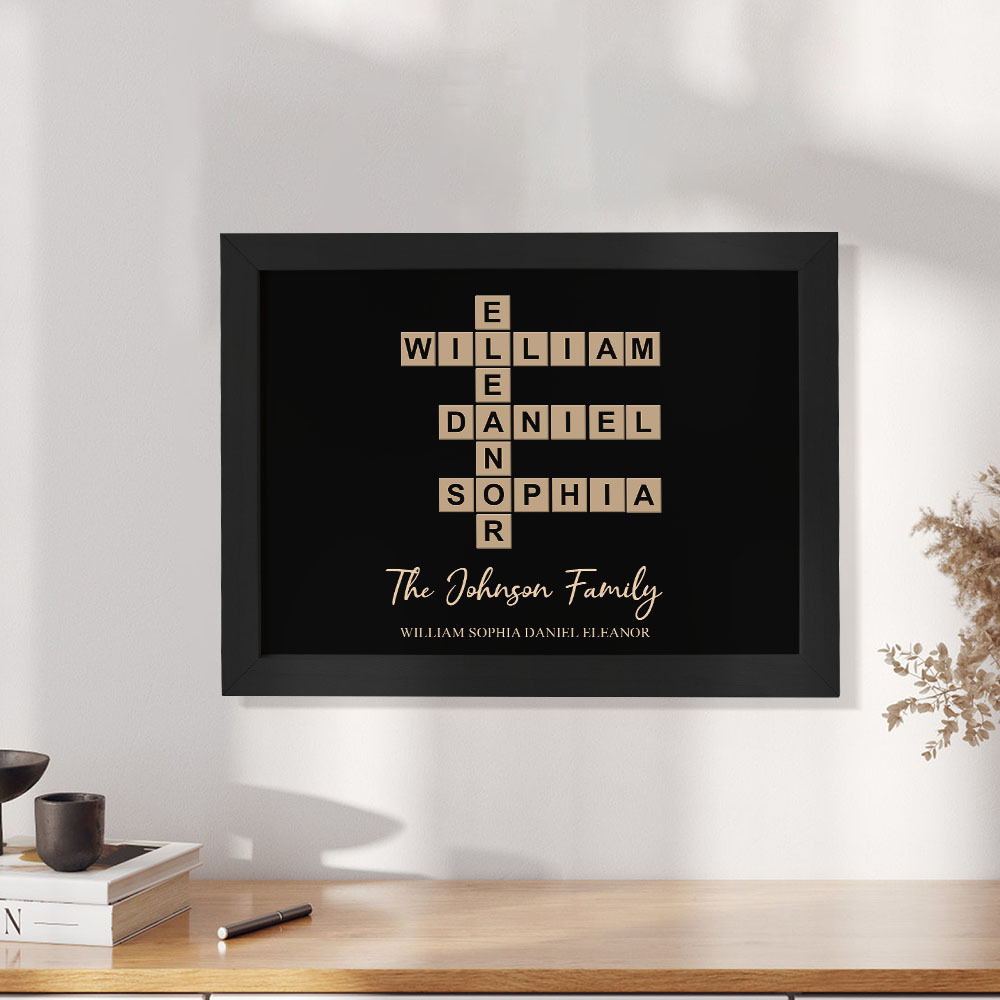 Custom Wooden Frame with Your Text Custom Word Family Names Best Gift - MyFaceSocksAU