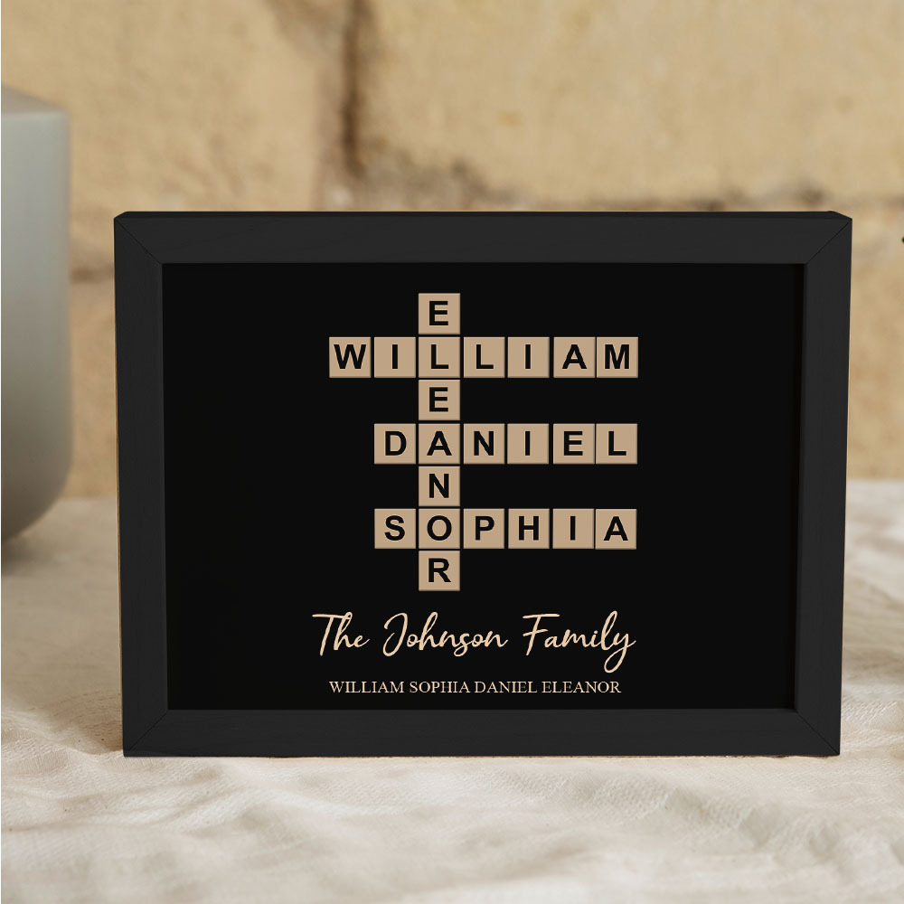 Custom Wooden Frame with Your Text Custom Word Family Names Best Gift - MyFaceSocksAU